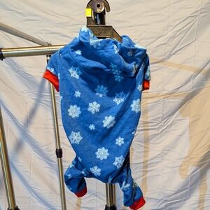 Blue Snowflake Dog Hoodie